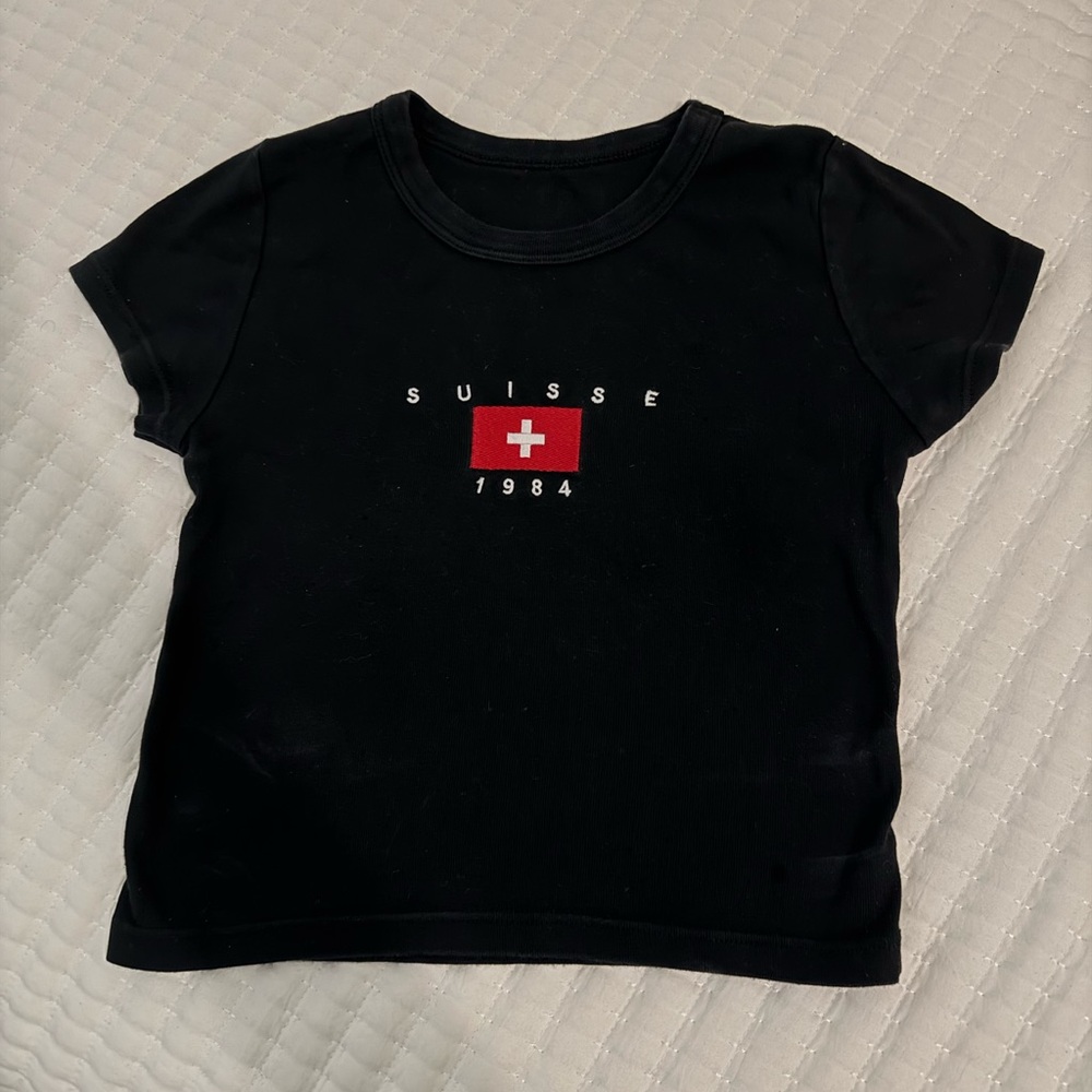 Brandy Melville Black Suisse Tee